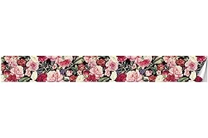 VisitRyl Borde del papel pintado PeoníA Rosa Auto Adhesivo del Papel Pintado del PVC Cenefa autoadhesiva para decoración de pared de cocina baño 15x300cm