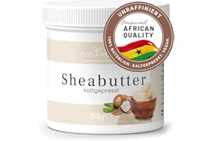 ‎NATURETREND naturetrend Sheabutter unraffiniert & kaltgepresst 250g – Naturreine Kosmetik Körperbutter, vegan, parfümfrei, feuchtigkeitsspendend & rückfettend, für alle Hauttypen
