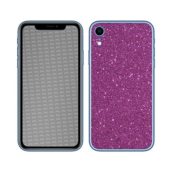 atFolix Skin kompatibel mit Apple iPhone XR, Designfolie Sticker (FX-Glitter-Rich-Lilac), Reflektierende Glitzerfolie