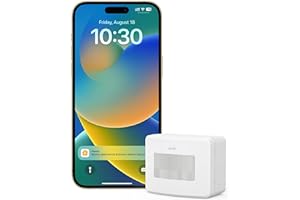 Onvis Sensor de Movimiento Thread, Detector de Movimiento para luz con Monitor de Temperatura y Humedad, Tiempo de Detección Programable, para Sistema de Alerta, Compatible con HomeKit