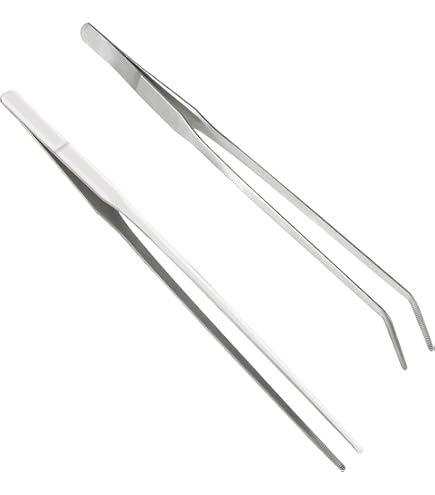 Pinzetten-Set – 25 Cm, Edelstahl, Gerade & Gebogen, Für Aquarium, Basteln & Mehr