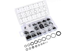IKOPFLN 225 Pezzi 18 Misure Neri O-ring Assortimento Kit, Guarnizioni idrauliche Nitrilica O-ring Gomma Guarnizioni di Tenuta, per Aria Condizionata, Automobile, Impianti Idraulici