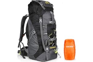 NACATIN 60L Mochilas de Senderismo，Hombres/Mujer Mochila Trekking Mochila Montaña Viaje Impermeable Acampada