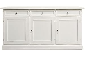 Mar.c.a. Design - Credenza Arte Povera in Legno 156x42x85 cm con 3 Ante e 3 Cassetti - Madia Legno Made in Italy