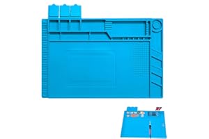 OUTALIZ Tappetino Magnetico per Saldatura, 45x 30cm Tappetino di Riparazione Resistente al Calore, Tappetino di Saldatura Magnetico in Silicone, per la Riparazione di Orologi, Telefoni, Computer Portatili