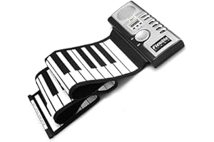 Lychee Roll Up Keyboard Piano Tragbar Elektronischer Klaviertastatur Flexible und Tragbar mit 61 Tasten,MIDI Folding E-Piano für Kinder Kinder Anfänger