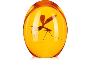 Qunclay Moskito in Bernsteinharz-Requisite, Nachbildung, Moskito-Sammlerstück, Papiergewicht, 2D-Moskito-Bernstein-Kollektion, flache Unterseite, Harz, Briefbeschwerer für Dekoration