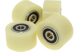 LASANA SMART MACHINES Lot de 4 roues en nylon usiné de 50 mm de diamètre (50-30-10) - Roulements de 30 mm de large et 10 mm de diamètre