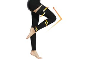 beister Calze a compressione per donne e uomini, 15-20 mmHg, con maniche a compressione graduata senza piedi, con fascia in silicone a pois, calze a pressione per vene varicose, edema, TVP, nere