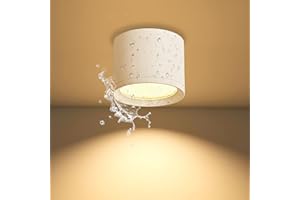 KYOTECH Lampa punktowa IP44 - Lampa sufitowa łazienkowa - Ø84 x 65 mm Wystający reflektor LED Wodoodporny sufit 230V - Okrągłe aluminium 3000K Białe Downlight do łazienki, kuchni, sypialni