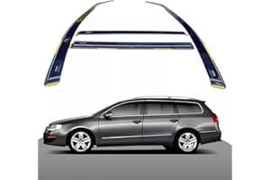 Haibak Wind Deflectors Set Compatible with VW Passat B6 2005-2014 5 Doors Saloon 4pc Tinted in Channel Fitment