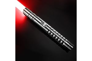 Wisbecost Lightsaber - Espada de Luz Duell RGB 15 Colores 12 Fuentes de Sonido de Combate Simulado, Cosplay de Jedi Knight 丨 Carga USB,Gris
