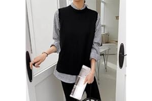 RHANY Sleeveless Knitted Waistcoat Women,Women Wool Feeling Knitted Sweater Vest Autumn Winter Sweater Tank Top Fashion Split Hem Sleeveless Pullovers Overlay Underwear Outerwear