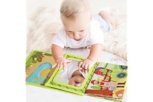 TK99SW Juguetes Bebes, Espejo Montessori Bebe Juguetes, Libro Sensorial Plegable, para 0-12 Meses Juegos Educativo Regalo para Recien Nacido Niños