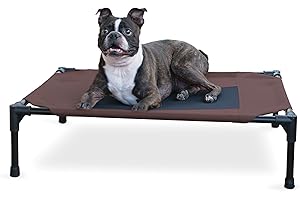 K&H PET PRODUCTS Kühlendes erhöhtes Hundebett für den Außenbereich, erhöhtes Hundebett mit waschbarem, atmungsaktivem Netz, Hundebett, rutschfeste Gummifüße, tragbares Hundebett, für drinnen und