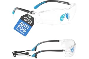 SAFEYEAR Occhiali Protettivi da Lavoro Uomo Trasparenti con Lenti antiappannamento - SG003GN Laboratorio Chimico Antiappanno Occhiale Protettivi Occhiali Di Protezione CE EN166 Colore Verde