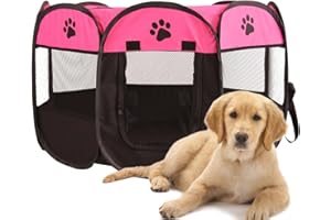LOMUG Recinto per Cani da Interno, 73x73x43cm Pieghevole e Portatile Kennel Cane Medio, Pieghevole per Animali Domestici, Recinto per Conigli per Cuccioli Cani Gatti, Piccoli Animali, Interno Esterno