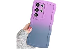 Rnrieyta Miagon Gradient Onde Ricce Custodia per Samsung Galaxy S23 Ultra,Carina Estetico Paraurti Morbido TPU Cover Bordi Curvi Cornice Ondulati Antiurto Protettiva Case