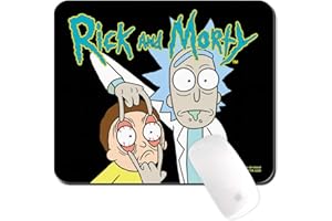 ERT GROUP Tappetino per mouse Rick and Morty originale e con licenza ufficiale per PC, motivo Rick and Morty 007 nero, tappetino per mouse per computer, antiscivolo, 225 mm x 189 mm