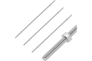 DDHOMIN 4 PCS Full Threaded Rods with 8 Hex Nuts, 304 Stainless Steel Threaded Rod Bolt and Nut Kit (M6 x 300mm)