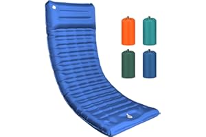 TENXSNUG Épaisseur Supplémentaire Camping Autogonflant Matelas Gonflable Le Plus Confortable pour La Randonnée Les Voyages en Voiture et La Randonnée Matelas Compact Camping avec Oreiller Bleu Royal