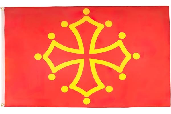 AZ FLAG - Lot de 2 Drapeau Midi-Pyrénées - Occitanie - 90x60 cm - Drapeau Occitan - France 100% Polyester Avec Oeillets Métalliques Intégrés