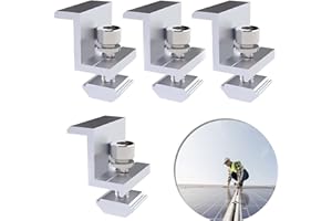 MECCTUCK 4 supports pour panneau solaire - Pince d'extrémité solaire de 35 mm - Fixation du panneau solaire pour panneau solaire - Supports Z avec écrous et vis pour camping-car, bateau, camping, toits murs
