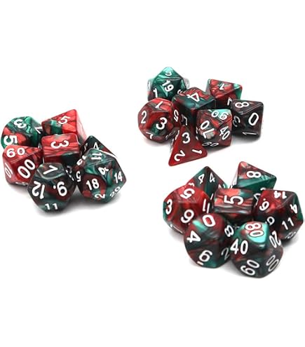 DollaTek Dadi poliedrici Set Giochi da Tavolo Dadi 3 Set Dadi 3 x 7 (21