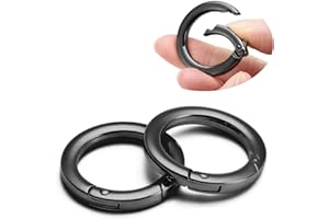 QIUTIMIY 4 Stück Rund Karabinerring O-Ring,Metall Runde Federspaltringe für Handtaschen, Schlüsselanhängern, Schnallen, Taschen, Geldbörsen(Gunmetal,25mm)