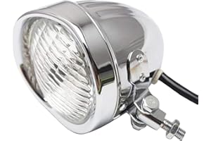 Huianpen Motorrad Scheinwerfer,Zusatzscheinwerfer Chrome Motorrad 4inch Scheinwerfer Weiß Lampe Ersatz für Touring Custom Bikes