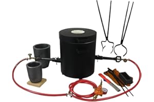 LSMIITTH 16KG Propane Metal Melting Furnace Kit with Crucible Tongs Set, Foundry Smelting Furnace with Casting Tools for Metal Brass Gold Silver Aluminum