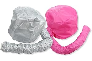 N\C Gorro para secado de cabello, accesorio para secador de cabello, capucha portátil, gorro para secar, peinado, rizado, acondicionamiento profundo, herramientas de peluquería, 1 pieza (Plata)
