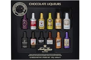 SOOLAR Anthon Berg Licores de chocolate famosas marcas de licor con una tarjeta de temporada – 12 botellas de 187 g – con un delicioso relleno líquido – Regalo para el Día de la Madre
