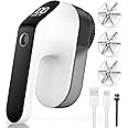 Coovee Lint Remover, Electric Lint Shaver with LED Indicators, USB Rechargeable, 3 Adjustable Speeds, Portable Compact Design, Black