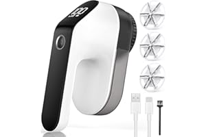 Coovee Rasoio elettrico, con indicatori LED USB Ricaricabile Rimozione pelucchi regolabile a 3 velocità, Rimozione pelucchi compatto portatile Nero