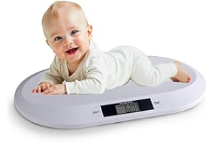 Innoliving INMD-039 Bilancia Baby Digitale ad Alta Precisione, Funzione Tara e Blocco Peso, Display LCD, Portata 20 kg, Design Ergonomico per Neonati e Bambini