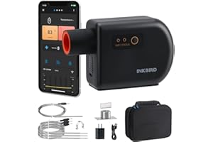 Inkbird Grillgebläse Bluetooth 5.1 und Wi-Fi 2,4 GHz Grillventilator, Automatischer Smoker Grillthermometer mit 4 Sonden Kompatibel mit Big Green Egg, Kamado Joe, Primo, Vision Grill, Akorn Kamado