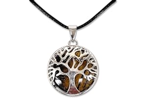 COTIGO Collar de árbol de la Vida con Colgante Piedra Natural Energeticas - Distintas Piedras Semipreciosas