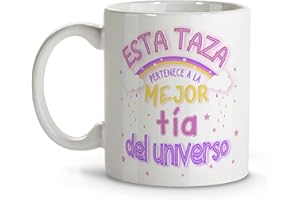 LolaPix Taza Tía. Tazas Divertidas Tazas Desayuno Originales Taza Cerámica 330 ml. Regalos con Frases. Tazas personalizadas.