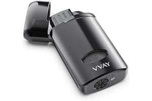 VVAY Accendino Antivento Gas Ricaricabile, Fiamma Jet - Venduto Senza Gas