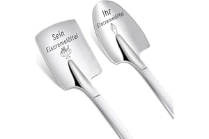 DIKARIYA Ostergeschenke für Erwachsene, 2er Eislöffel mit Gravur-Sein und Ihr Eiscremelöffel Löffel Gravur Liebeslöffel Geschenk für Männer Frauen Hochzeitsgeschenk Jahrestag Geschenk für Sie und Ihn