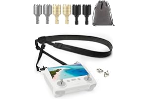 LKTOP Umhängeband und Joysticks für DJI RC/RC2 Controller, 127,7 - 160,2 cm, PU-Leder, 3 Paar Sticks für DJI Mini 4 Pro/Mini 3 Pro/Mini 3/Air 3S/Air 3/Air 2S/Mavic 3/Mavic 3 Pro/Mavic 3 Classic