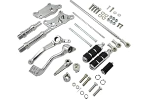 HDBUBALUS Motorcycle Fit forward Controls Complete Kit Pegs Levers Linkages Fit for Harley Sportster XL 883 1200 1991-2003 Chrome