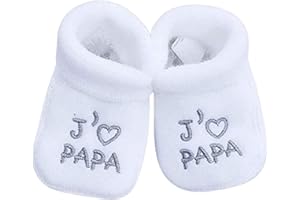 NOSBEBES® Chaussons Bebe, Bio, pour Noel - Chaussette Bebe Naissance, Chaussures Bebe, Cadeau Noel 0-3 Mois
