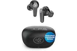 JLab Go Pods ANC In-Ear Kopfhörer Bluetooth mit Noise Cancelling - Kabellose Earbuds mit 26+ Std. - Hybrid-Geräuschunterdrückung, Multipunt, IP55, Sound per App einstellbar, klare Anrufe, Schwarz