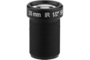 LAZMIN112 25mm 1/2 "Objectif Fixe de caméra IP de vidéosurveillance, Remplacement de lentille de caméra de Surveillance CCTV de caméra de sécurité 5MP