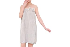 QCHOMEE Damen Saunakilt Bademäntel Badetuch schnelltrocknend mit Gummizug Klettverschluss und Tasche Handtuch-Kleid weich komfortabel Saunatuch kurz Knielang Badekleid Sauna Pool Reise Spa Hochwertiger