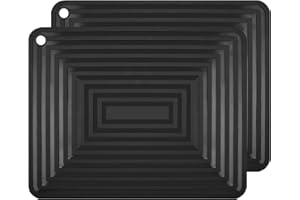 flintronic Dessous de Plat Silicone, 2PCS Anti-dérapant Anti-Chaleur 250 °C Multifonction Repose-cuillère Dessous de Verre de Cuisine Tapis de Table pour Cuisine et Salle à Manger