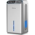 85 OZ Dehumidifier for Home, 800 sq ft Quiet Dehumidifier with Drain Hose, Reusable Filter, Sleep Mode, Auto Shut Off, Timer, Portable for Bedroom Bathroom, Basement