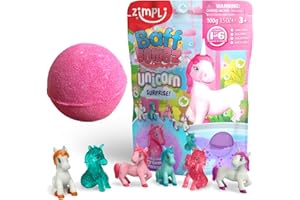 ZIMPLI KIDS ZIMPLI - Bombe de Bain Surprise Licorne, 6 Jouets Surprise Licorne à Collectionner, Pétillants de Bain pour Enfants, Jouet de Bain à Collectionner pour Enfants